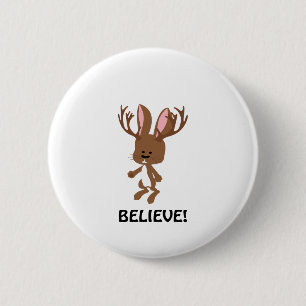 信じて下さい! かわいいJackalope 缶バッジ