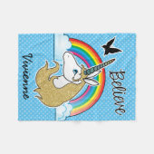 信じて下さい フリースブランケット (正面(横))