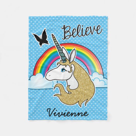 信じて下さい フリースブランケット (正面)