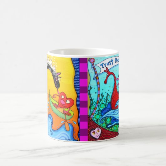 信じて下さい + プロセスコーヒー・マグを信頼して下さい コーヒーマグカップ (中央)