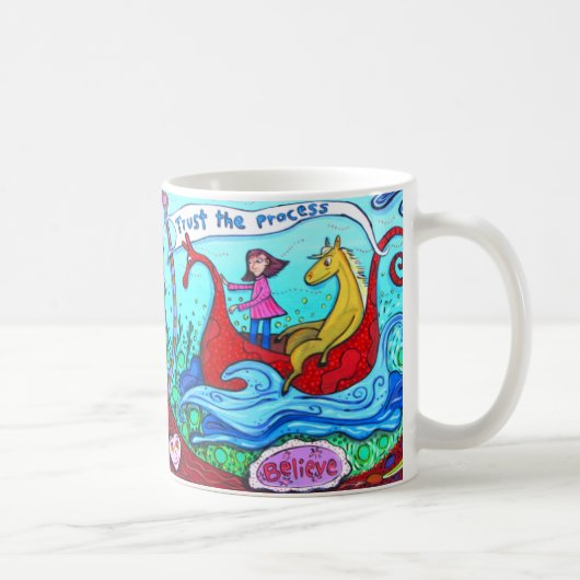 信じて下さい + プロセスコーヒー・マグを信頼して下さい コーヒーマグカップ (右)