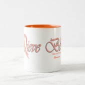 信じて下さい"モモマグ"を ツートーンマグカップ (中央)