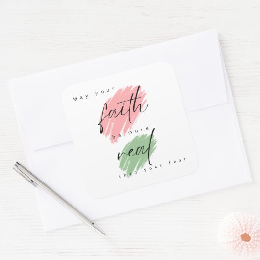 信じて |クリスチャンのステッカー |宗教 スクエアシール (封筒)