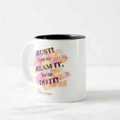 信じて！君もしは夢を見て出来るタイポグラフィ ツートーンマグカップ (正面左)