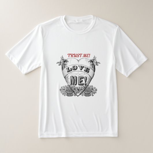 信じて！愛して！シンプルバレンタインの贈り物 Tシャツ (レイダウン)