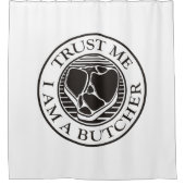 信じて、私は肉屋Tボーン シャワーカーテン (正面)