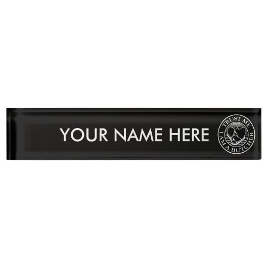 信じて、私は肉屋Tボーン デスクネームプレート (正面)