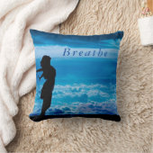 信じます上昇します居心地のよい呼吸して下さい クッション (ブランケット)