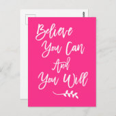 信じやる気を起こさせるお前はピンクになる ポストカード (正面/裏面)