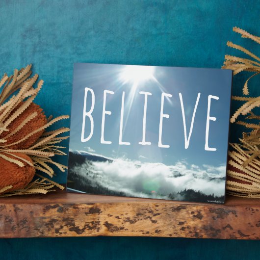 信じやる気を起こさせることわざ フォトプラーク (側面)