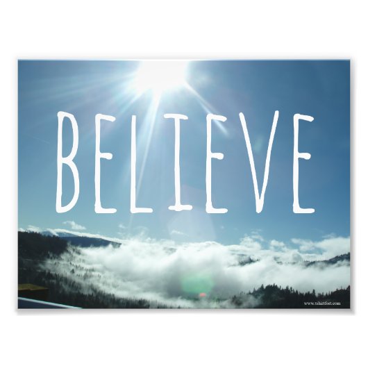 信じやる気を起こさせることわざ フォトプリント            (正面)