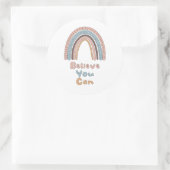信じやる気を起こさせるカラフル虹 ラウンドシール (バッグ)