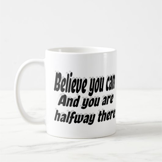 信じやる気を起こさせる引用文 コーヒーマグカップ (左)