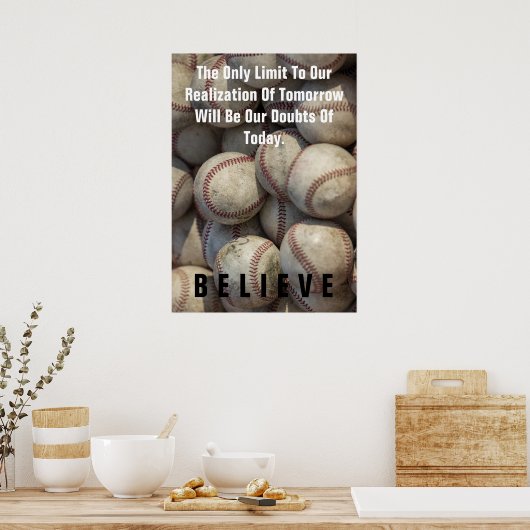 信じやる気を起こさせる野感動的球 ポスター (キッチン)