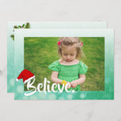 信じよう、ホリデー クリスマスの写真 シーズンカード (正面/裏面)