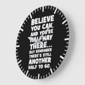 信じよ – 成功おもしろいやる気を起こさせる ラージ壁時計 (傾斜)