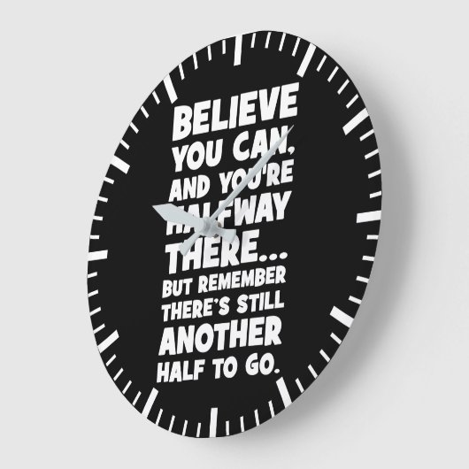 信じよ – 成功おもしろいやる気を起こさせる ラージ壁時計 (傾斜)