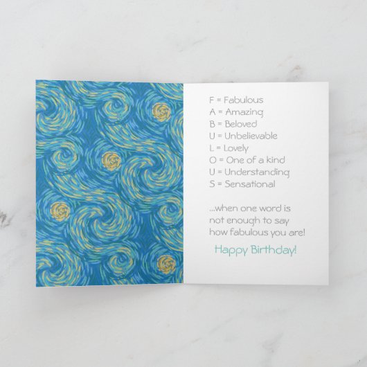 信じられないいとこのヒマワリとミツバチ カード (内部)