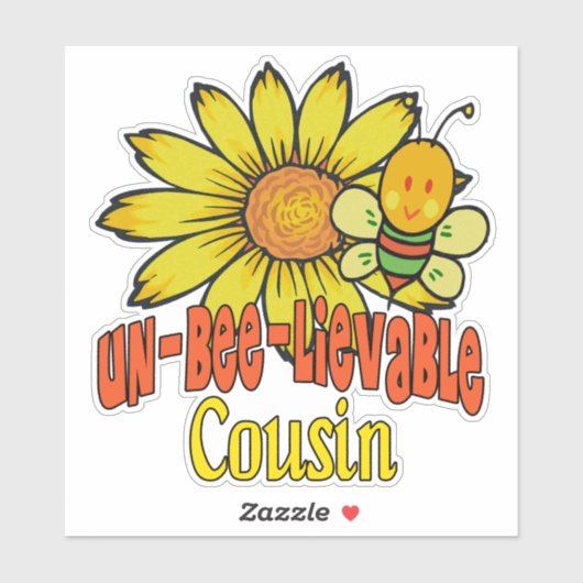 信じられないいとこのヒマワリとミツバチ シール (シート)