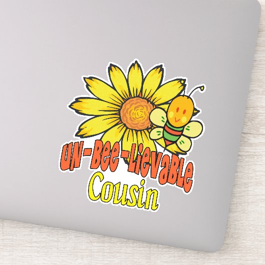 信じられないいとこのヒマワリとミツバチ シール (詳細)