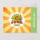 信じられないいとこのヒマワリとミツバチ ポストカード (正面)