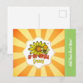 信じられないおばあちゃんのひまわりと蜂 ポストカード (正面/裏面)