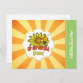 信じられないおばあちゃんヒマワリとミツバチ ポストカード (正面/裏面)