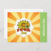 信じられないおばさん向けひまわりと蜂 ポストカード (正面/裏面)