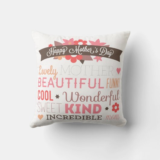 信じられないお母さん幸せな母の日 | クッション (裏面)