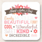 信じられないお母さん幸せな母の日 |コースター コースター (正面)