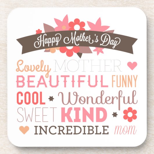 信じられないお母さん幸せな母の日 |コースター コースター (正面)