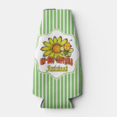 信じられないひまわりの花とミツバチ ボトルクーラー (正面)