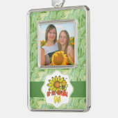 信じられないほどのギギヒマワリとミツバチ シルバープレートフレームオーナメント (左)