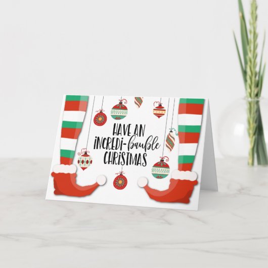 信じられないほどのクリスマスボーブルを信じられないほどの額で買う カード (正面)