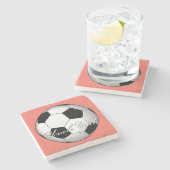 信じられないほどのサッカースポーツ予算モノグラム ストーンコースター (横)