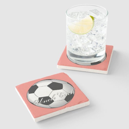 信じられないほどのサッカースポーツ予算モノグラム ストーンコースター (横)