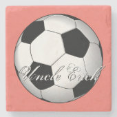信じられないほどのサッカースポーツ予算モノグラム ストーンコースター (正面)