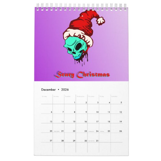 信じられないほどのゾンビアポカリプス素晴らしスカル カレンダー (12月 2026)