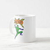 信じられないほどのテニュアマンスーパーヒーローアニメ漫画おもしろい コーヒーマグカップ (正面左)