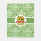 信じられないほどの娘ひまわりの花とミツバチ フリースブランケット (正面)