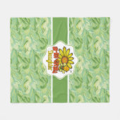 信じられないほどの娘ひまわりの花とミツバチ フリースブランケット (正面(横))