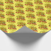 信じられないほどの娘ひまわりの花とミツバチ ラッピングペーパー (角)