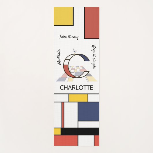 信じられないほどの新可塑性アートモノグラム。文字C ヨガマット (正面)