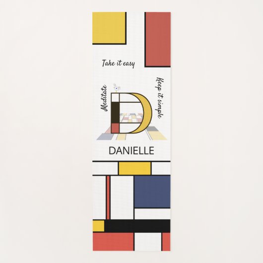 信じられないほどの新可塑性アートモノグラム。文字D ヨガマット (正面)