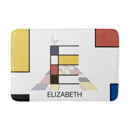 信じられないほどの新可塑性アートモノグラム。文字E バスマット (正面)