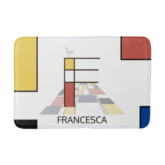 信じられないほどの新可塑性アートモノグラム。文字F バスマット (正面)