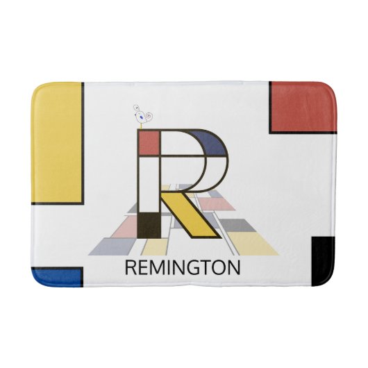 信じられないほどの新可塑性アートモノグラム。文字R バスマット (正面)