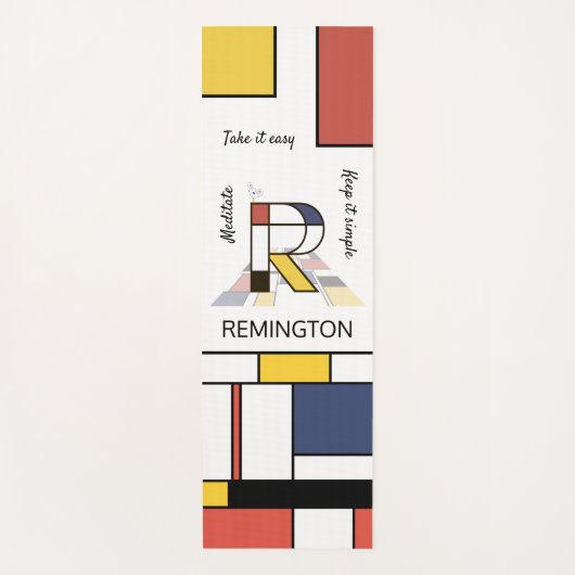 信じられないほどの新可塑性アートモノグラム。文字R ヨガマット (正面)