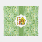 信じられないほどの義理の娘ひまわりの花とミツバチ フリースブランケット (正面(横))