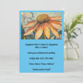 信じられないほどの黄色のくしゃみ草のスケッチ結婚ズ 招待状 (スタンド正面)